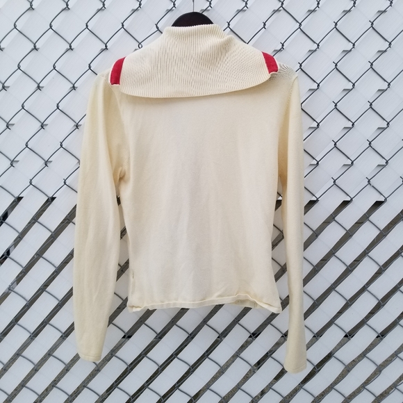 Harley-Davidson two way zipper cream knit zip up sweater M - Picture 7 of 10